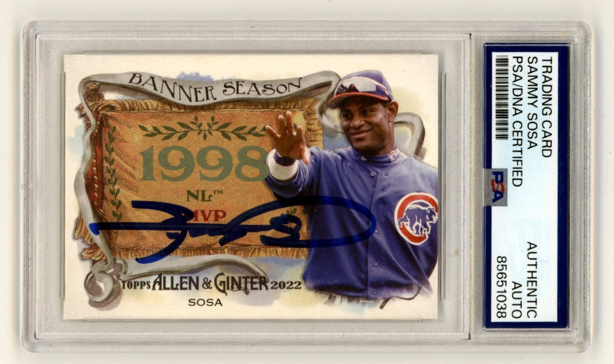 Sammy Sosa 2022 Topps Allen & Ginter #BS-20 Banner Season 1998 Signed PSA Auto-Powers Sports Memorabilia