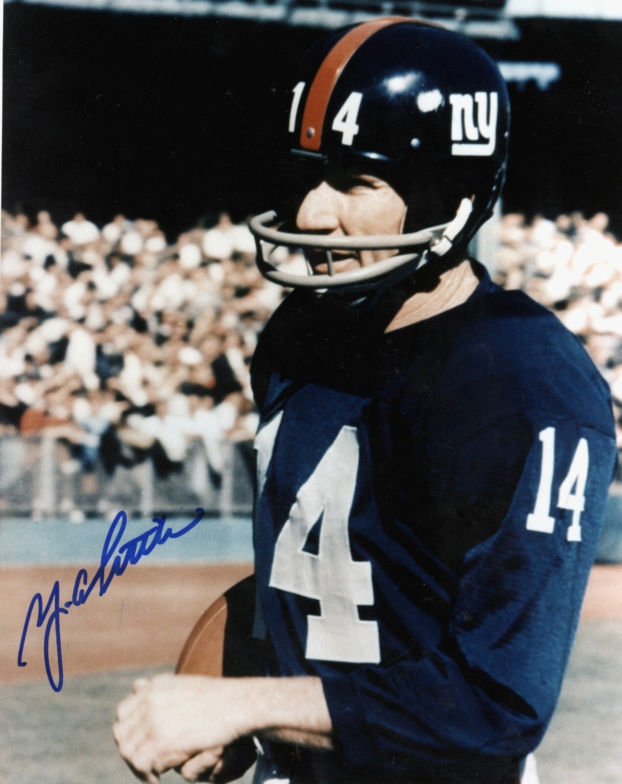 Y.A. Tittle Signed New York Giants 8x10 Photo LSCM Authenticated #2-Powers Sports Memorabilia