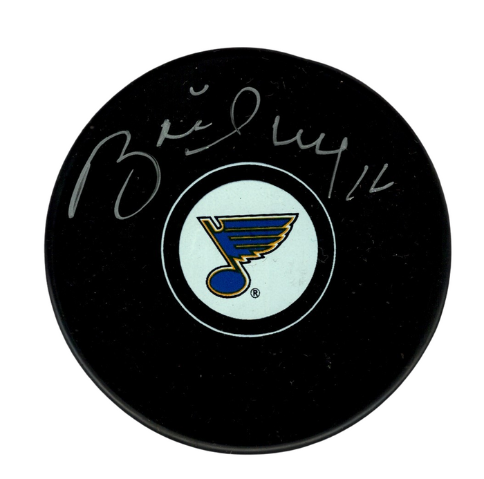 Brett Hull Signed Auto St. Louis Blues Puck Beckett Witness Authenticated-Powers Sports Memorabilia