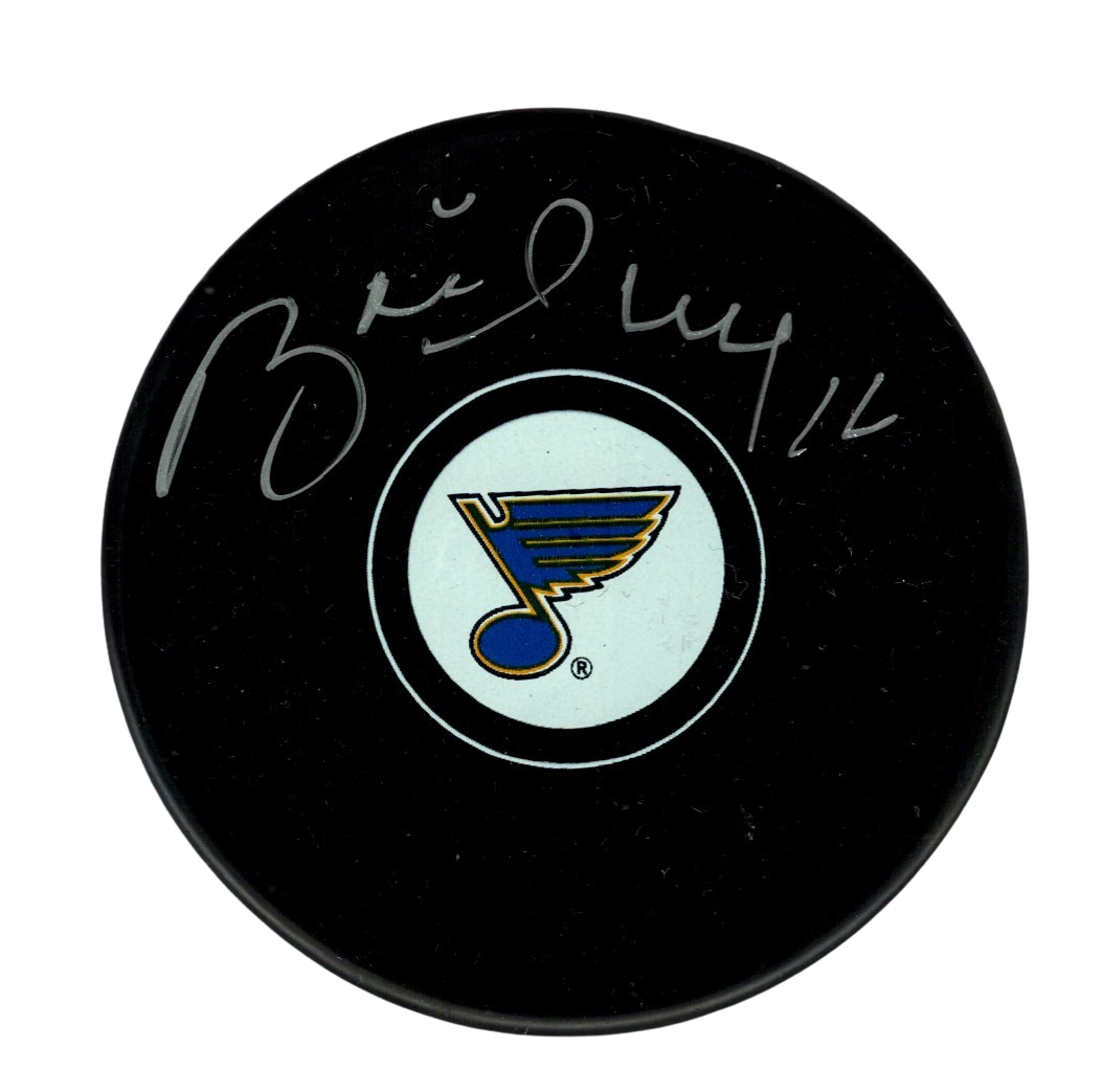 Brett Hull Signed Auto St. Louis Blues Puck Beckett Witness Authenticated-Powers Sports Memorabilia