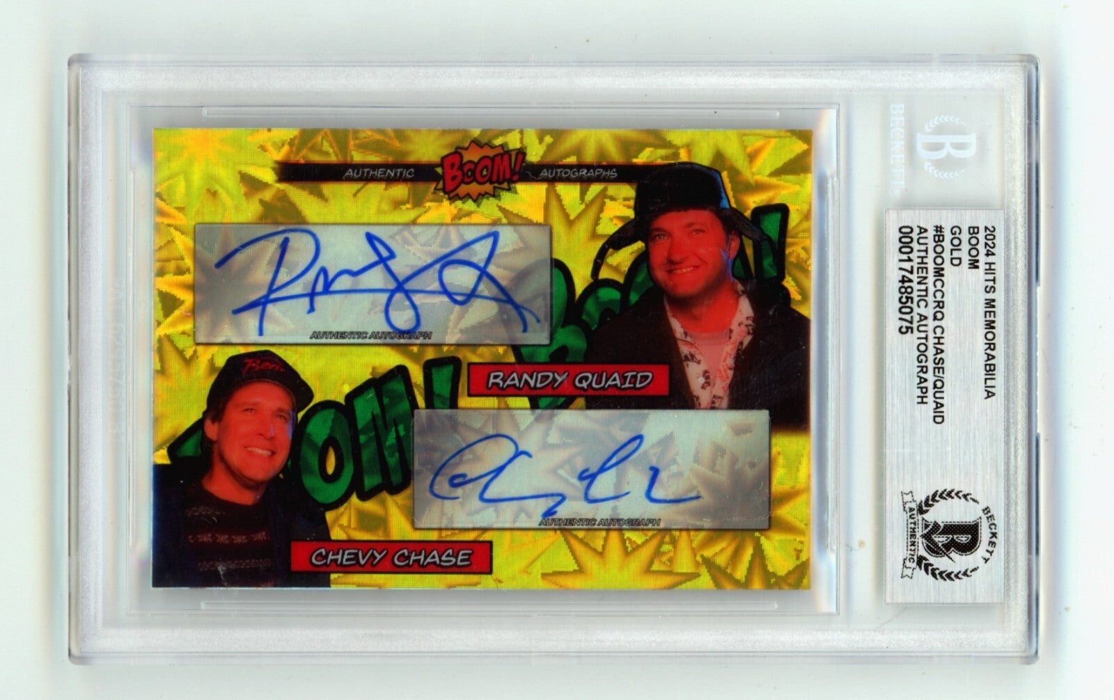 Chevy Chase Randy Quaid 2024 Hits Memorabilia BOOM Gold /5 Signed BGS BAS Auto-Powers Sports Memorabilia