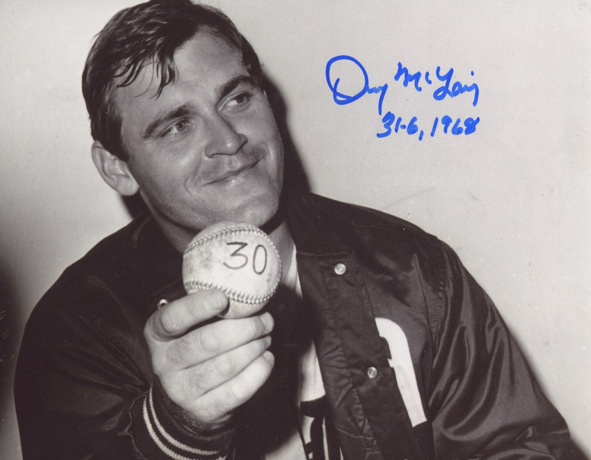 Denny McLain Signed Tigers 8x10 Photo w/ 31-6 1968 LSCM Authenticated #7-Powers Sports Memorabilia