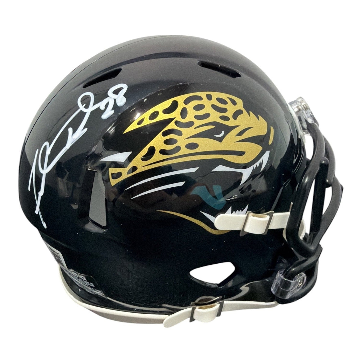 Fred Taylor Signed Jacksonville Jaguars Mini Helmet Beckett Witness Authenticated-Powers Sports Memorabilia