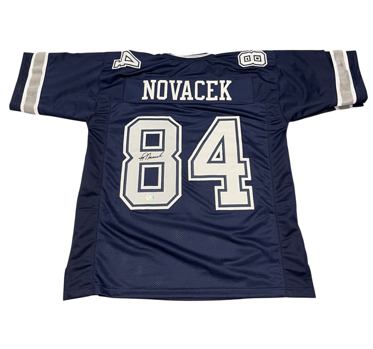 Jay Novacek Signed Custom Jersey Beckett Witness Authenticated-Powers Sports Memorabilia