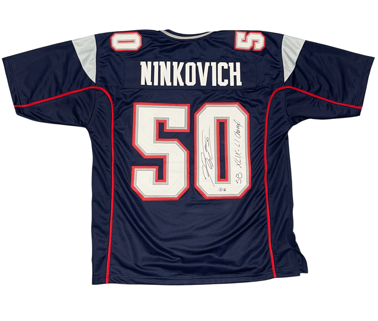 Rob Ninkovich Signed Custom Jersey w SB XLIX LI Champ Beckett W Beckett Authenticated - Navy Jersey-Powers Sports Memorabilia