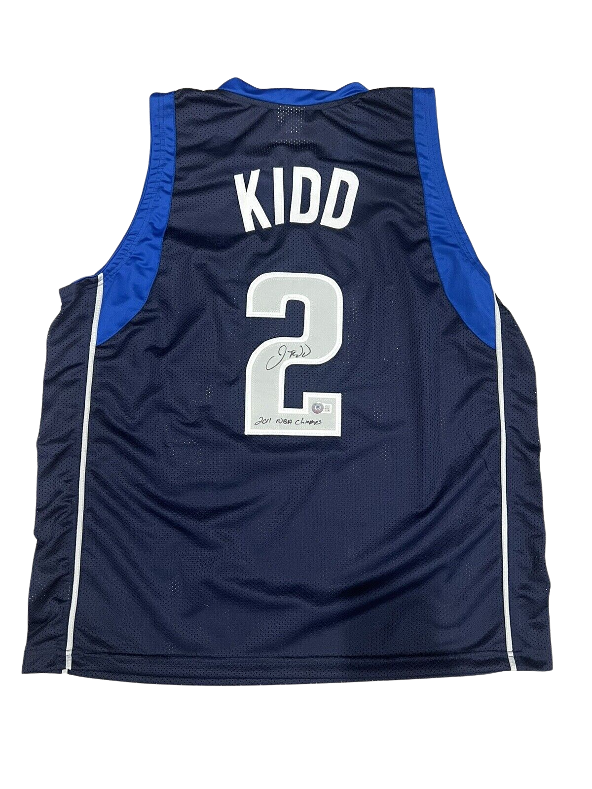 Jason Kidd Signed Mavericks Custom Jersey w/ 2011 NBA Champs Beckett Authenticated-Powers Sports Memorabilia