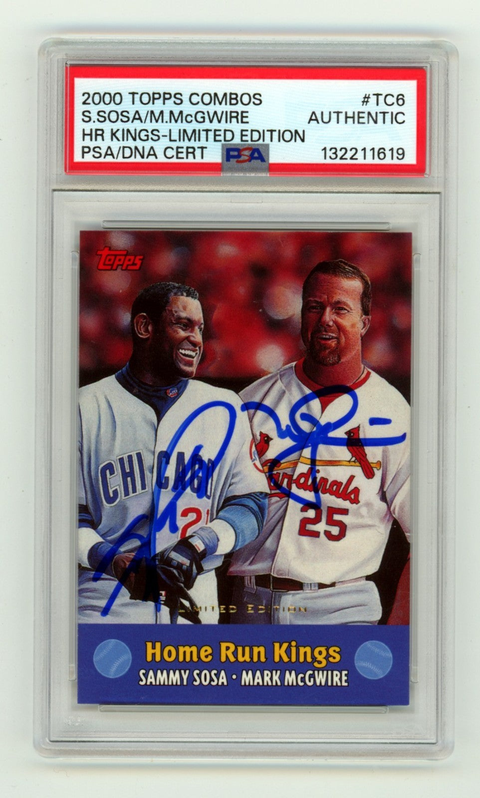 Sammy Sosa Mark McGwire 2000 Topps LE #TC6 Combos HR Kings Dual Signed PSA Auto-Powers Sports Memorabilia
