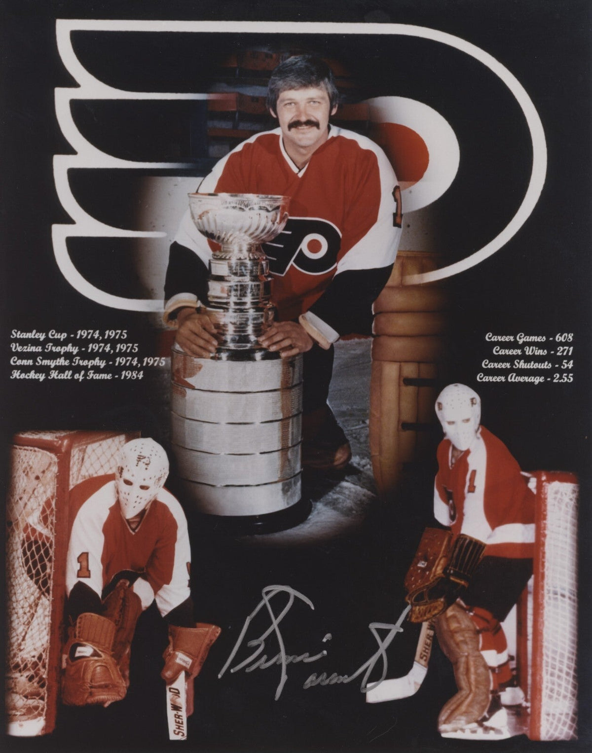 Bernie Parent Signed Philadelphia Flyers 8x10 Photo LSCM Authenticated #1-Powers Sports Memorabilia
