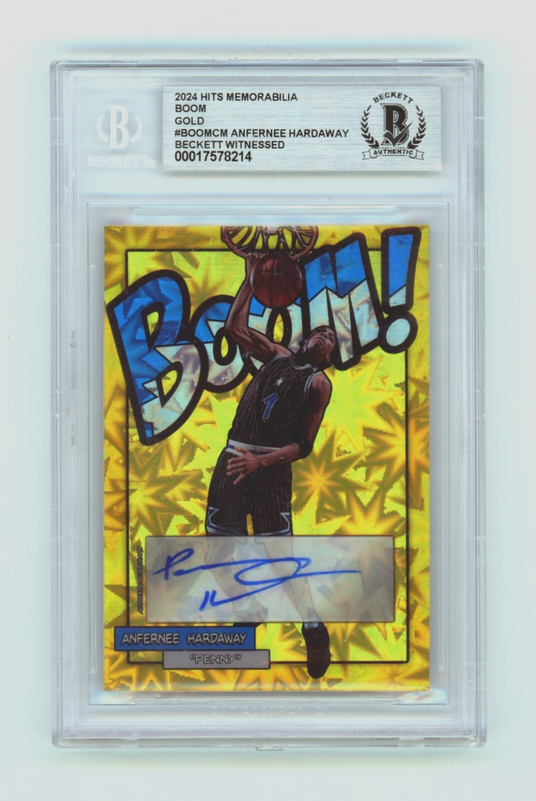 Anfernee Hardaway 2024 Hits Memorabilia BOOM Gold JSY # 1/10 Signed BGS BAS Auto-Powers Sports Memorabilia