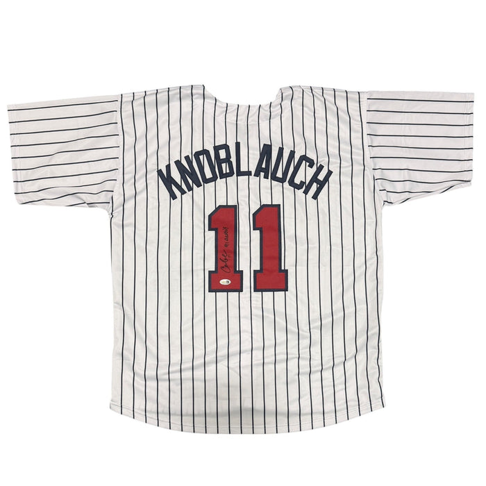 Chuck Knoblauch Signed Minnesota Twins Custom Jersey w/ 91 AL ROY JSA Wit COA W-Powers Sports Memorabilia