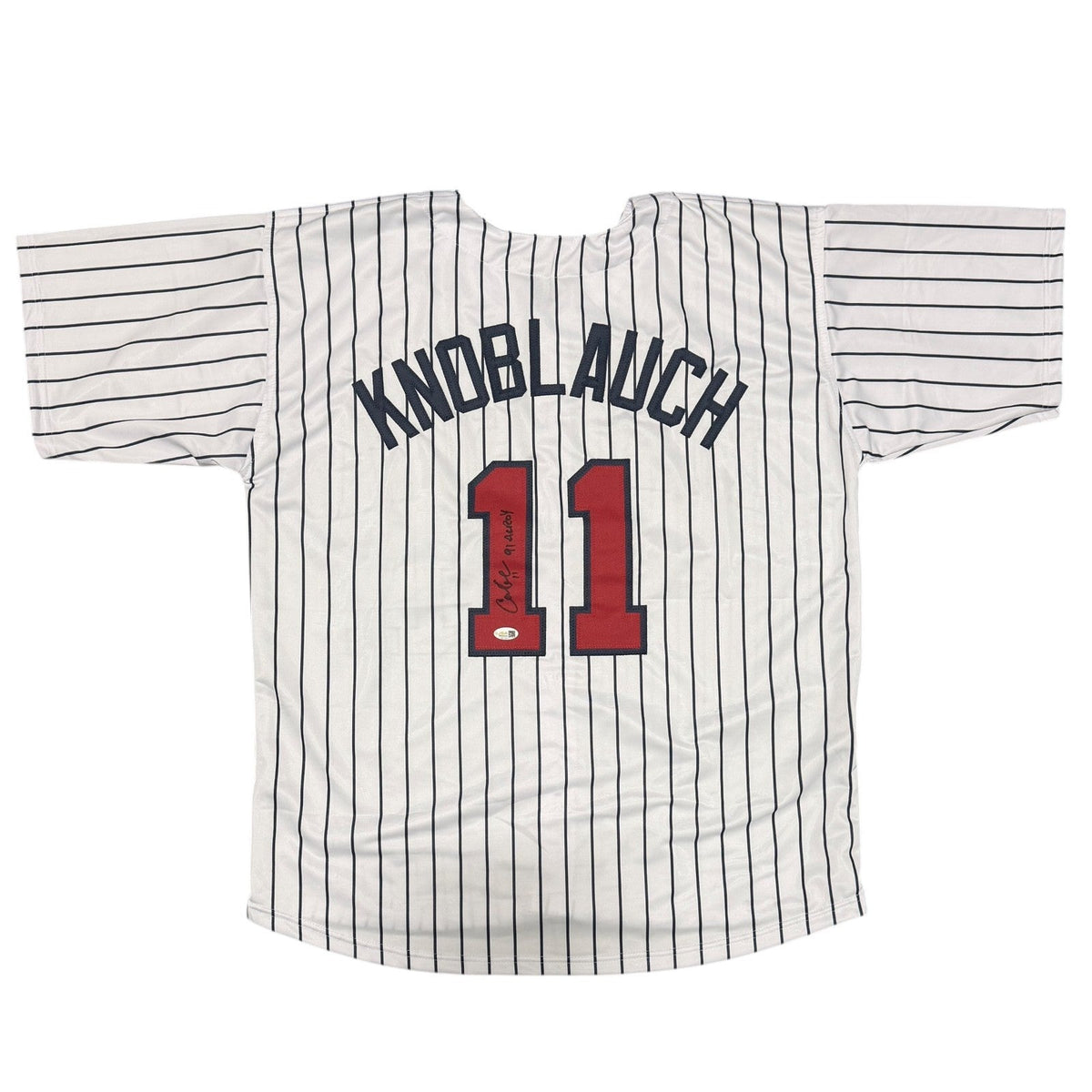 Chuck Knoblauch Signed Minnesota Twins Custom Jersey w/ 91 AL ROY JSA Wit COA W-Powers Sports Memorabilia
