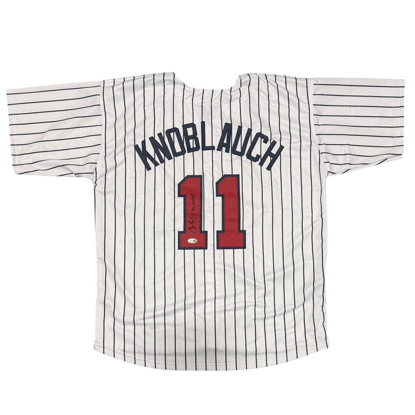 Chuck Knoblauch Signed Custom Jersey w/ 91 AL ROY JSA Witness Authenticated W-Powers Sports Memorabilia