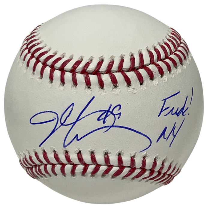 John Rocker Signed ROMLB Baseball w/ F**K NY Beckett Witness Authenticated-Powers Sports Memorabilia