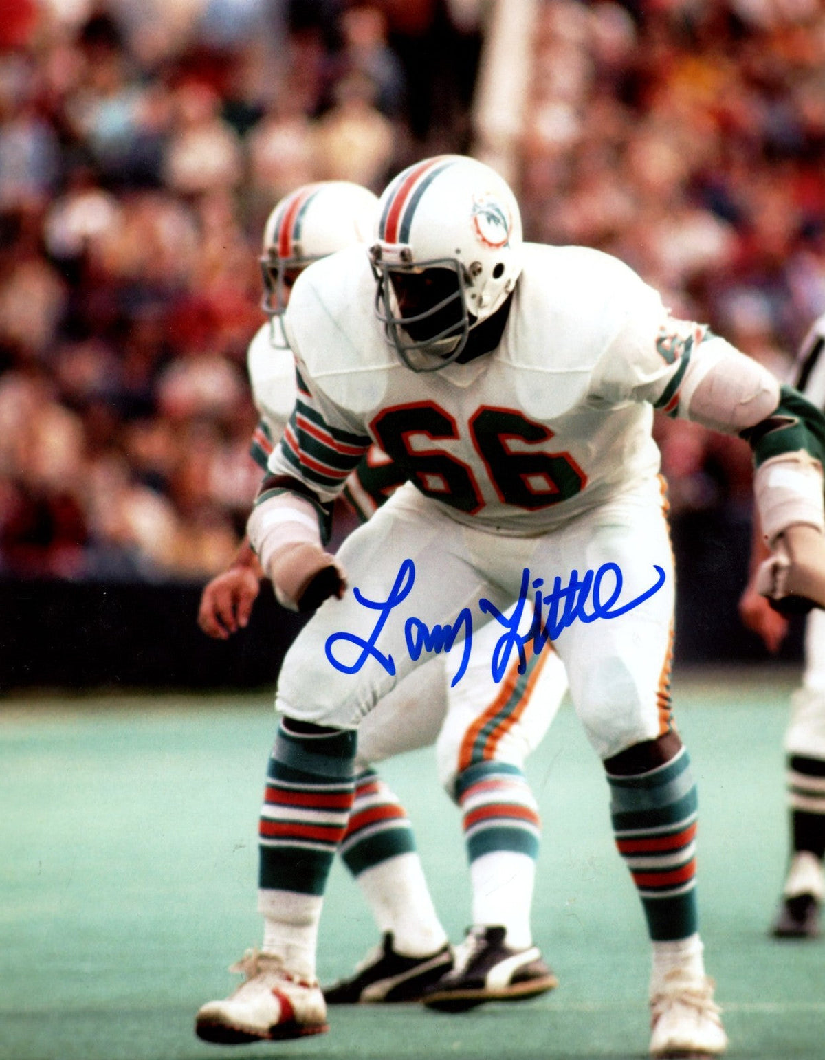 Larry Little Signed Miami Dolphins 8x10 Photo LSCM Authenticated #3-Powers Sports Memorabilia