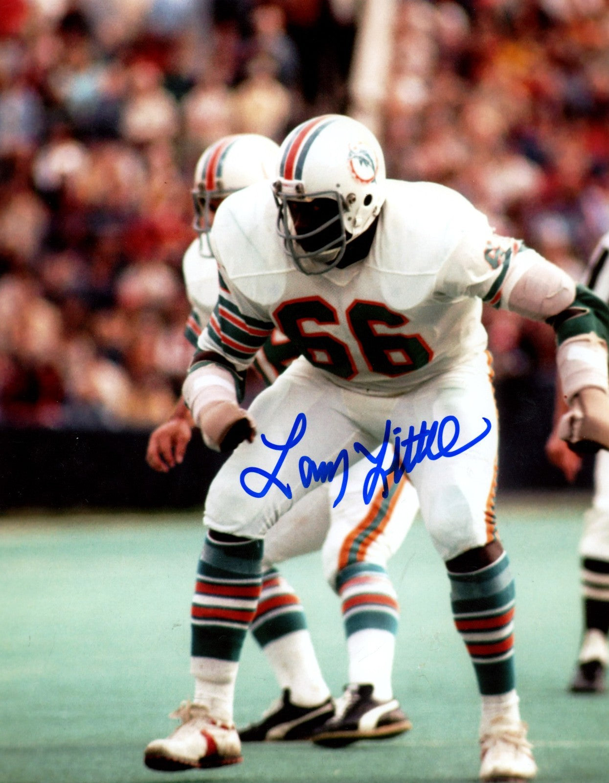 Larry Little Signed Miami Dolphins 8x10 Photo LSCM Authenticated #3-Powers Sports Memorabilia