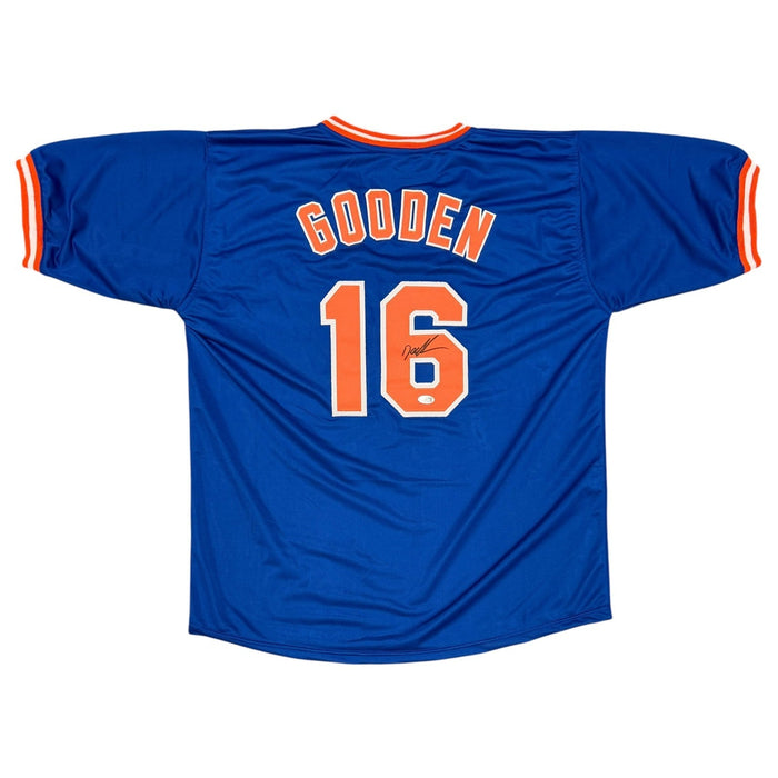 Doc Gooden Signed Custom Jersey JSA Witness Authenticated - Blue Jersey-Powers Sports Memorabilia
