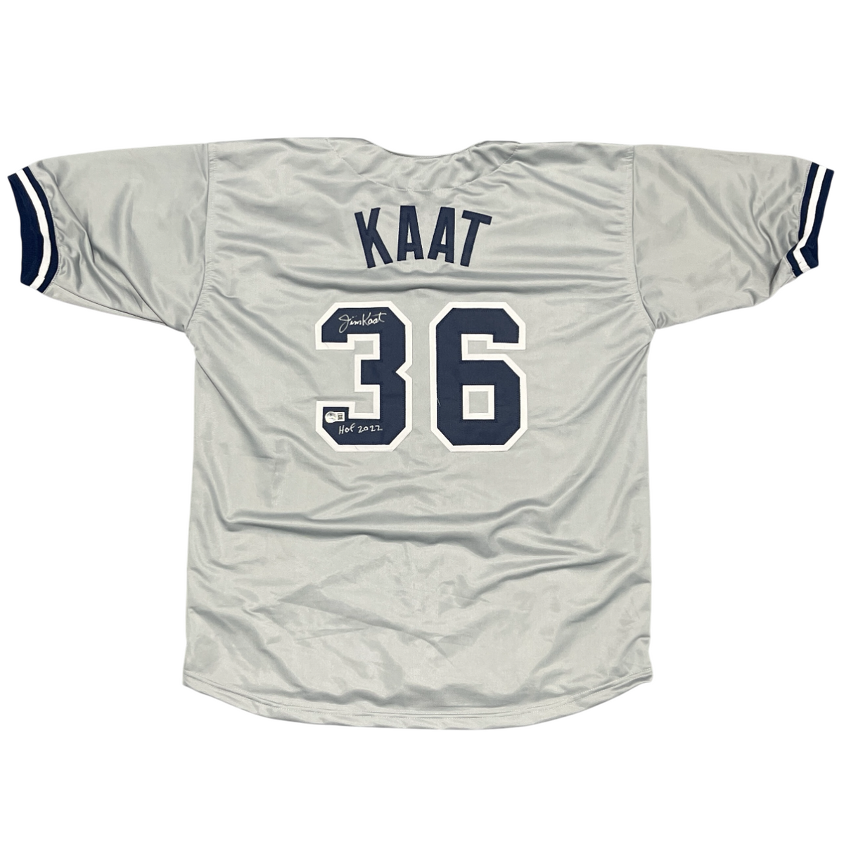 Jim Kaat Signed NY Yankees Custom Jersey w/ HOF 2022 Beckett Witness BAS COA-Powers Sports Memorabilia