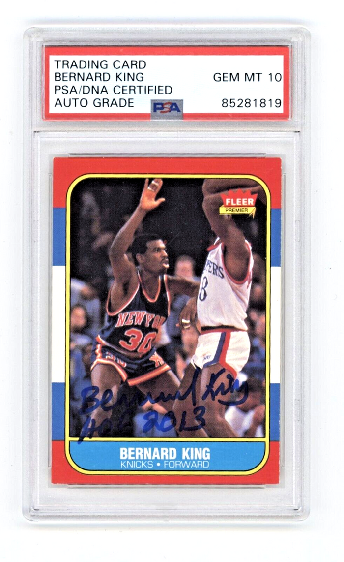 Bernard King 1986-87 Fleer #60 w/ HOF 2013 Inscription Signed PSA 10 Auto-Powers Sports Memorabilia