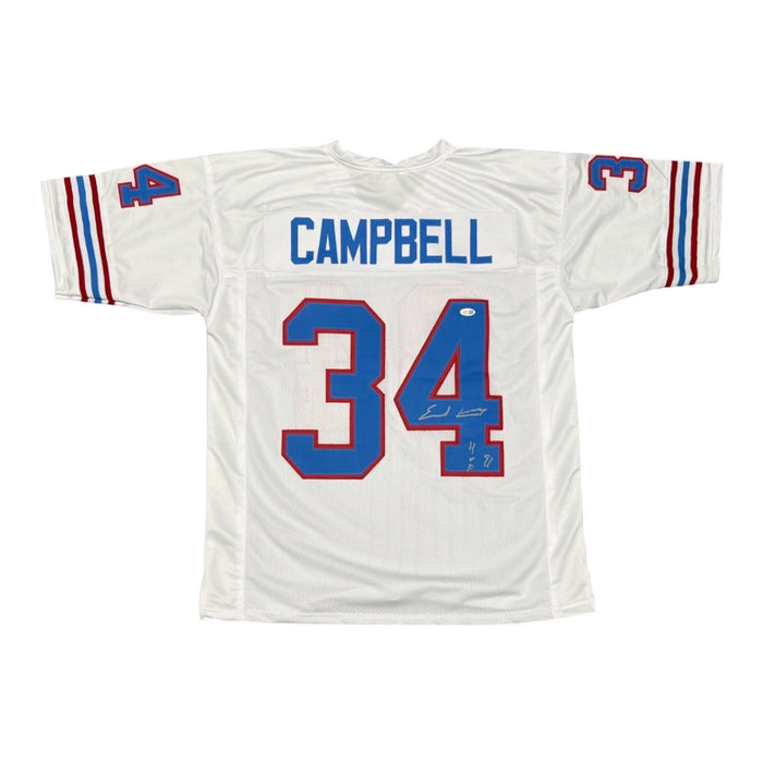 Earl Campbell Signed Custom Jersey w/ HOF 91 JSA Witness Authenticated-Powers Sports Memorabilia