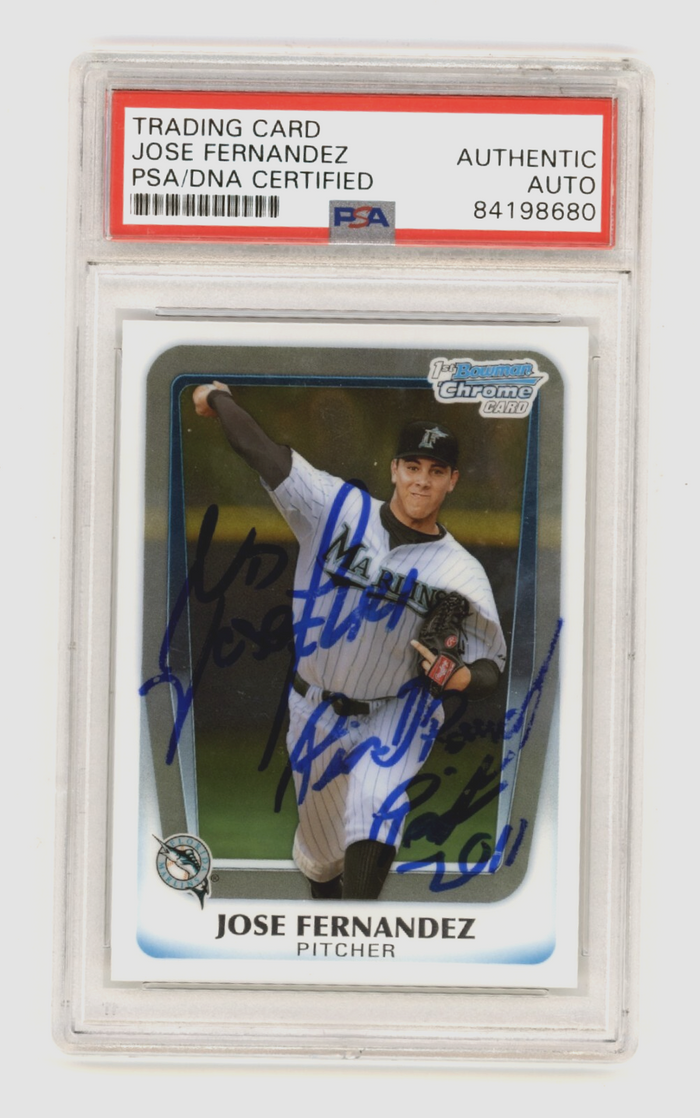 Jose Fernandez 2011 Bowman Chrome 1st Round Pick Signed RC PSA/DNA Authenticated-Powers Sports Memorabilia