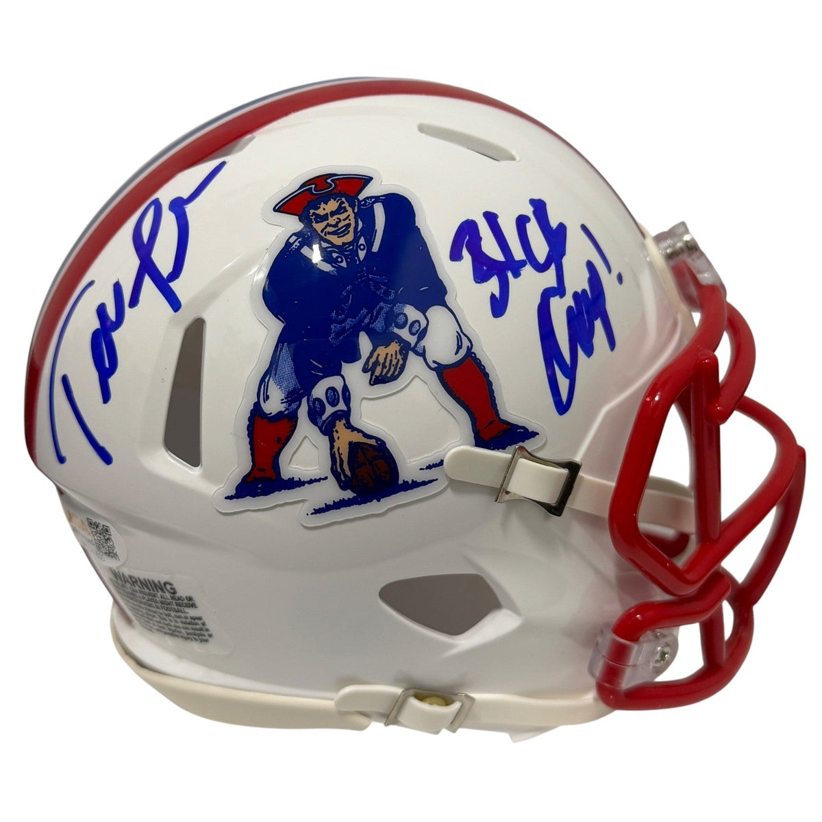 Ted Johnson Signed Patriots TB Mini Helmet w/ 3x SB Champ JSA Witness Authenticated-Powers Sports Memorabilia