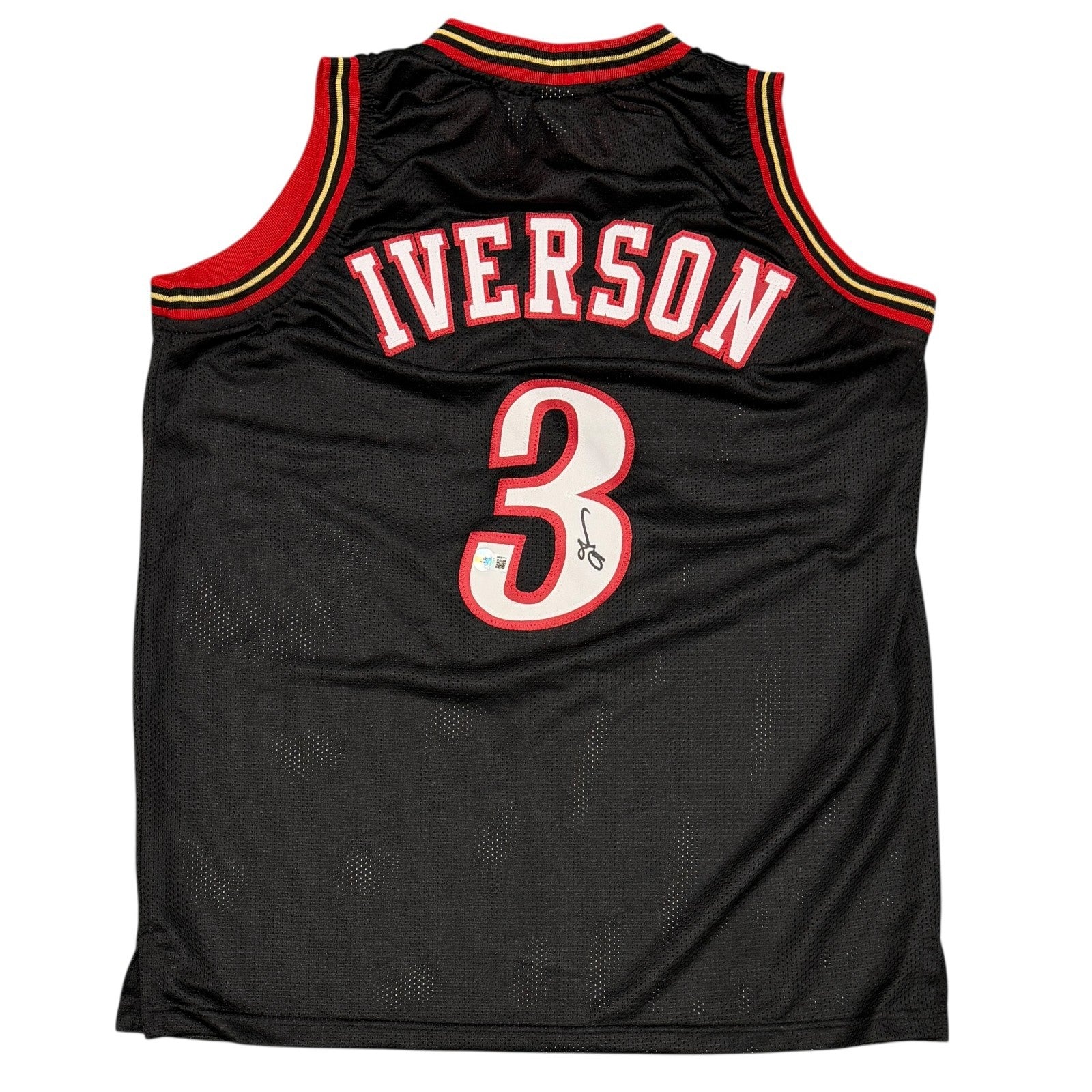 Allen Iverson Signed Custom Black Jersey Beckett Witness Authenticated-Powers Sports Memorabilia