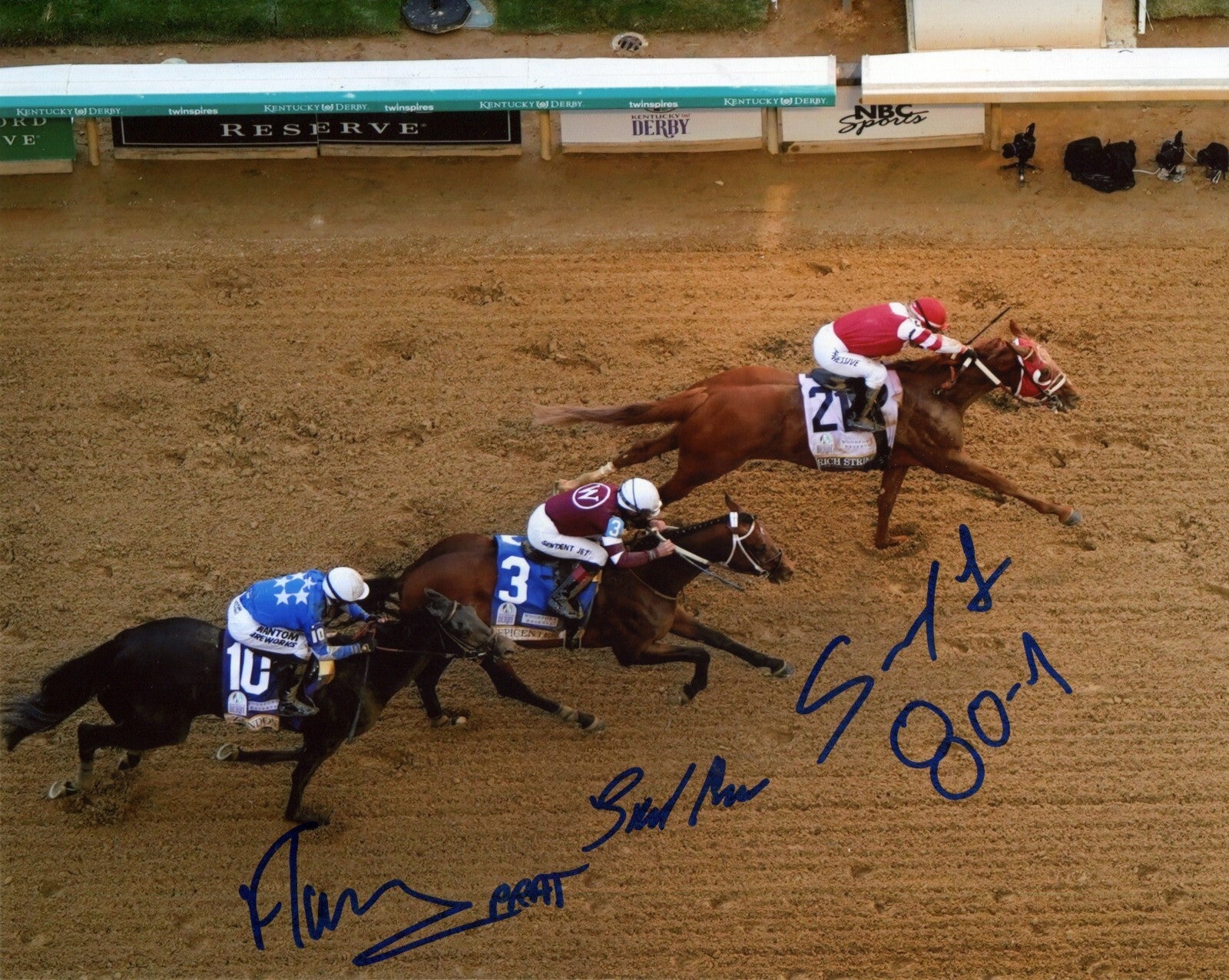 Sonny Leon Rosario Prat Signed 2022 Kentucky Derby 8x10 Photo LSCM Authenticated 80-1-Powers Sports Memorabilia