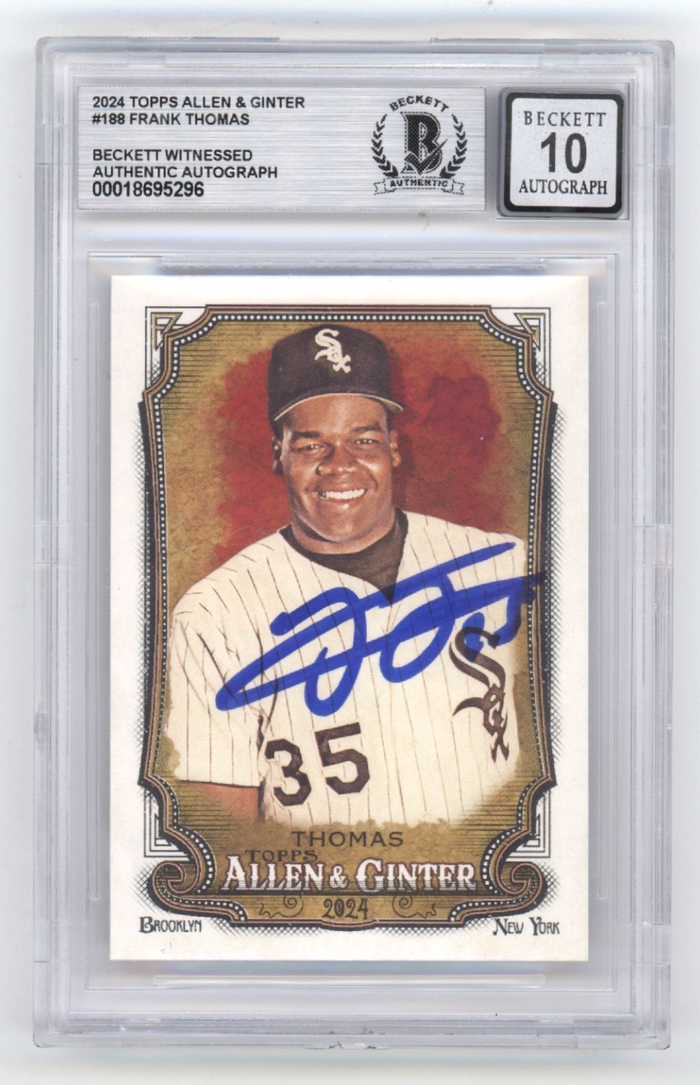Frank Thomas 2024 Topps Allen & Ginter #188 Signed Beckett BGS 10 Auto White Sox-Powers Sports Memorabilia