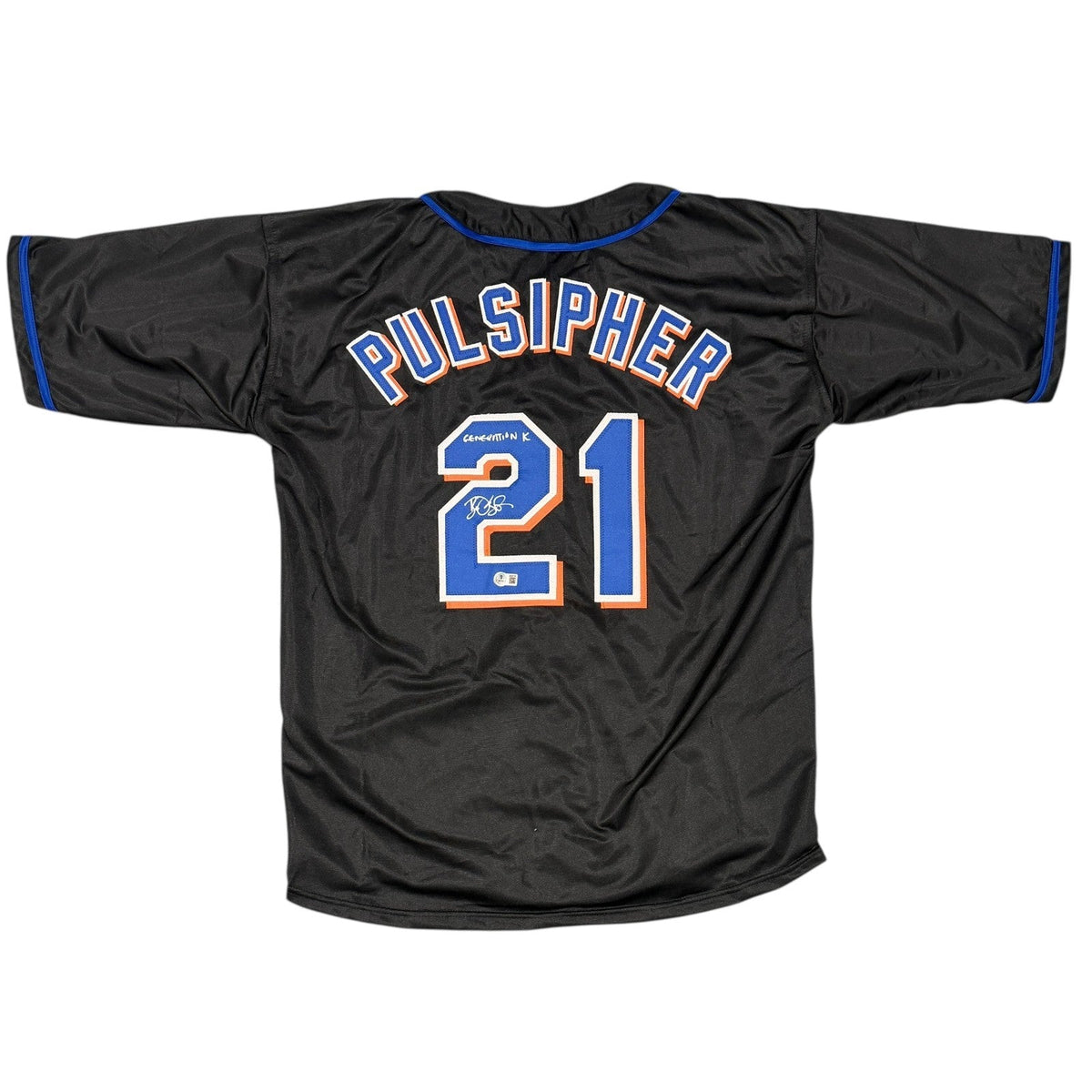 Bill Pulsipher Signed New York Mets Custom Jersey w Generation K Beckett BAS COA-Powers Sports Memorabilia