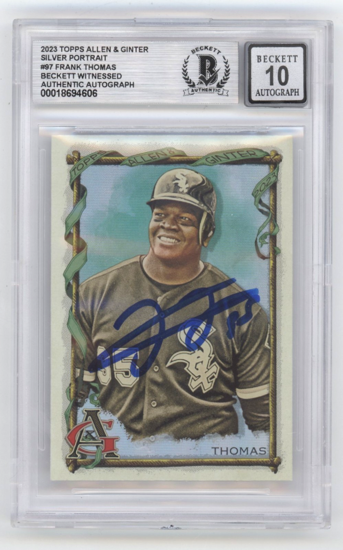 Frank Thomas 2023 Topps Allen Ginter Silver Portrait Signed Beckett BGS 10 Auto-Powers Sports Memorabilia