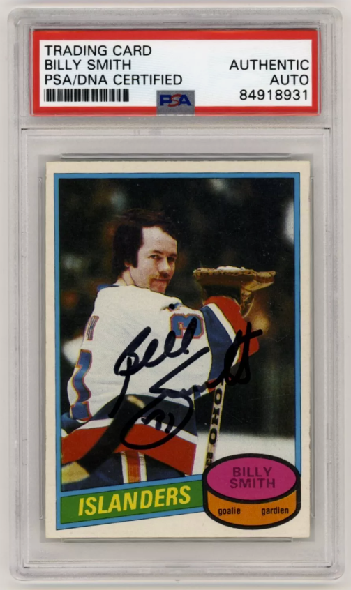Billy Smith 1980-81 O-Pee-Chee OPC #60 Signed PSA Authentic Auto Islanders HOF-Powers Sports Memorabilia