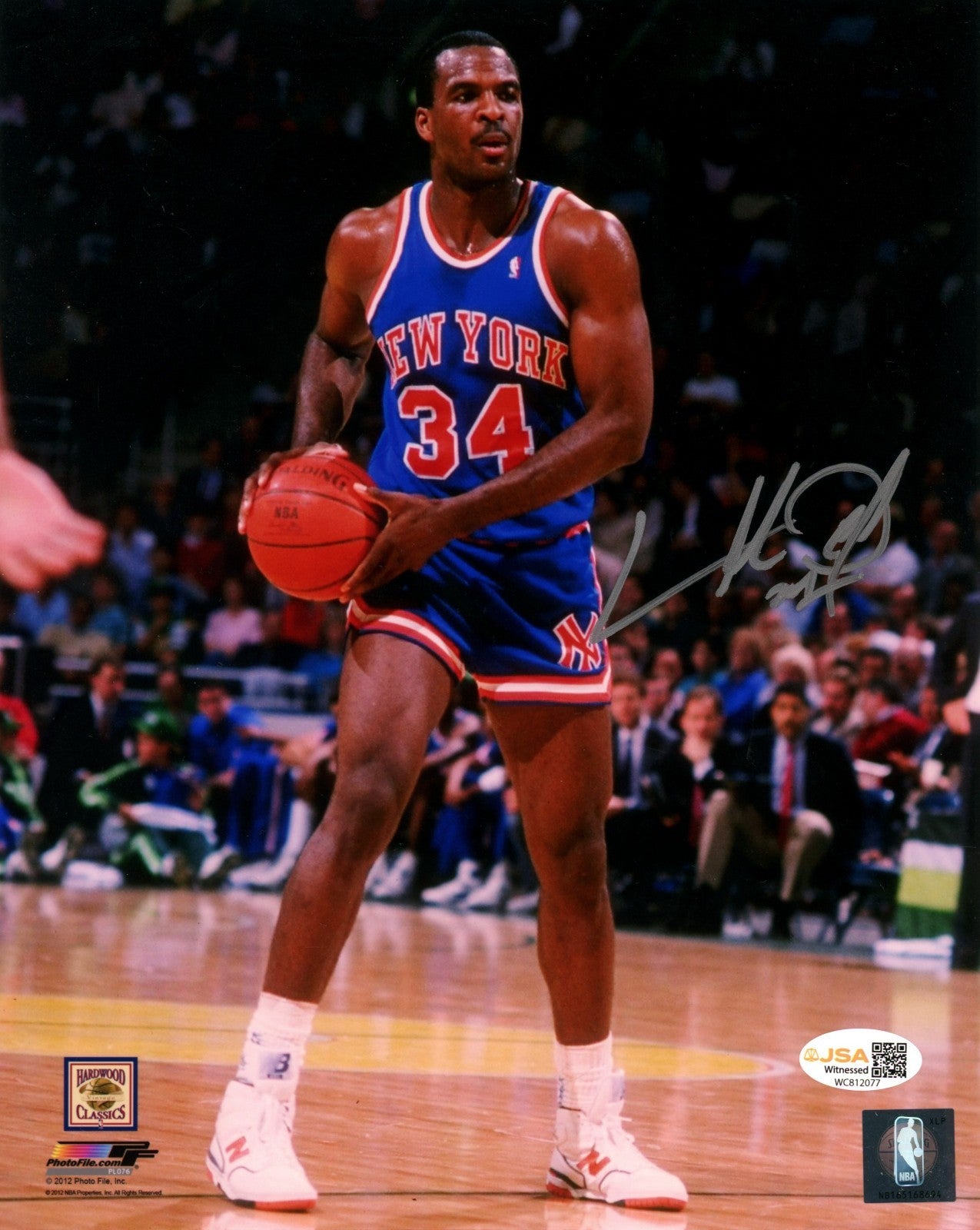 Charles Oakley Signed New York Knicks 8x10 Photo File JSA Witness Authenticated #3-Powers Sports Memorabilia
