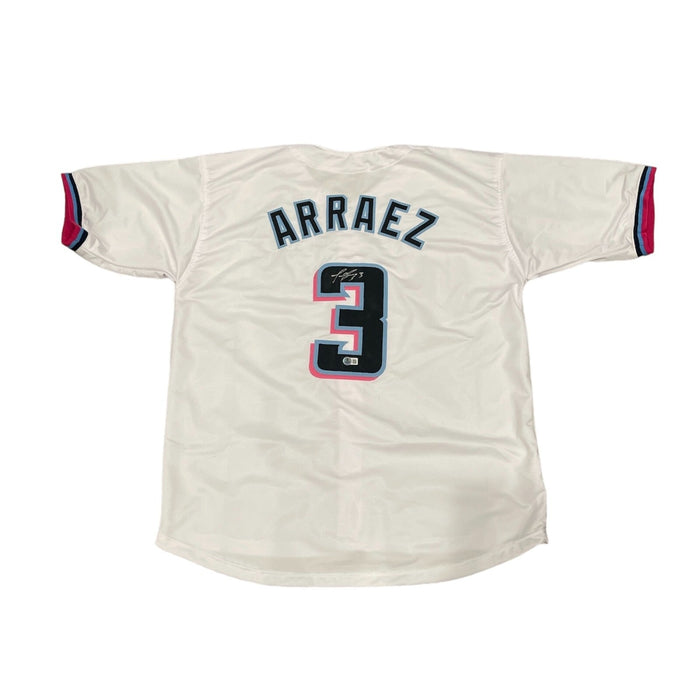 Luis Arraez Signed Miami Marlins Custom Jersey Beckett Witness BAS COA-Powers Sports Memorabilia