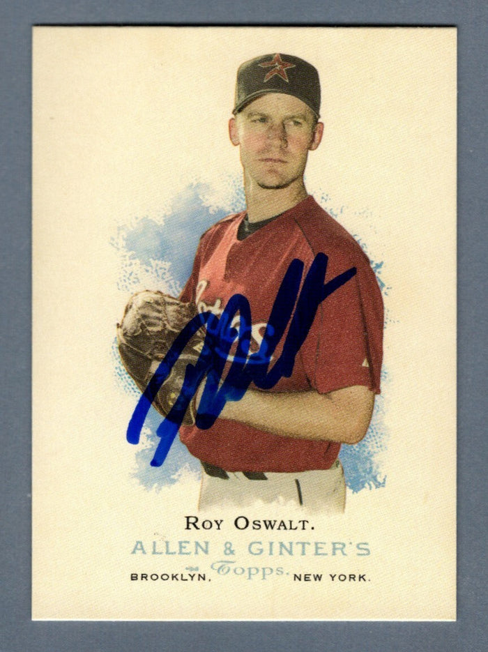 Roy Oswalt Signed 2006 Topps Allen & Ginter #37 LSCM Authenticated Houston Astros-Powers Sports Memorabilia