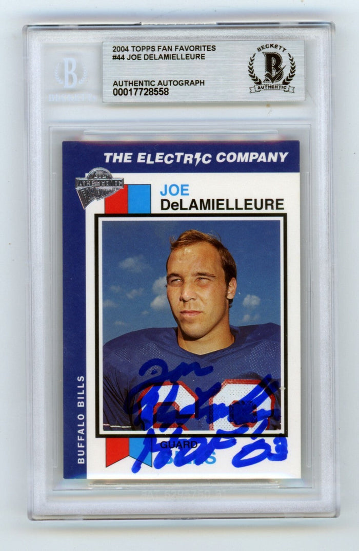 Joe DeLamielleure 2004 Topps Fan Favorites 44 Electric Co Signed HOF 03 BGS Auto-Powers Sports Memorabilia