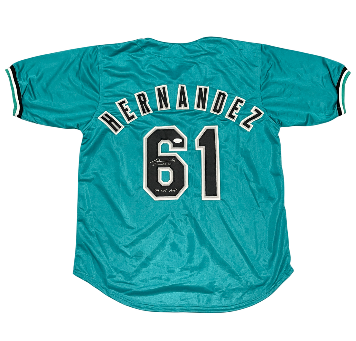 Livan Hernandez Signed Florida Marlins Custom Jersey w/ MVP 1997 WS JSA COA-Powers Sports Memorabilia