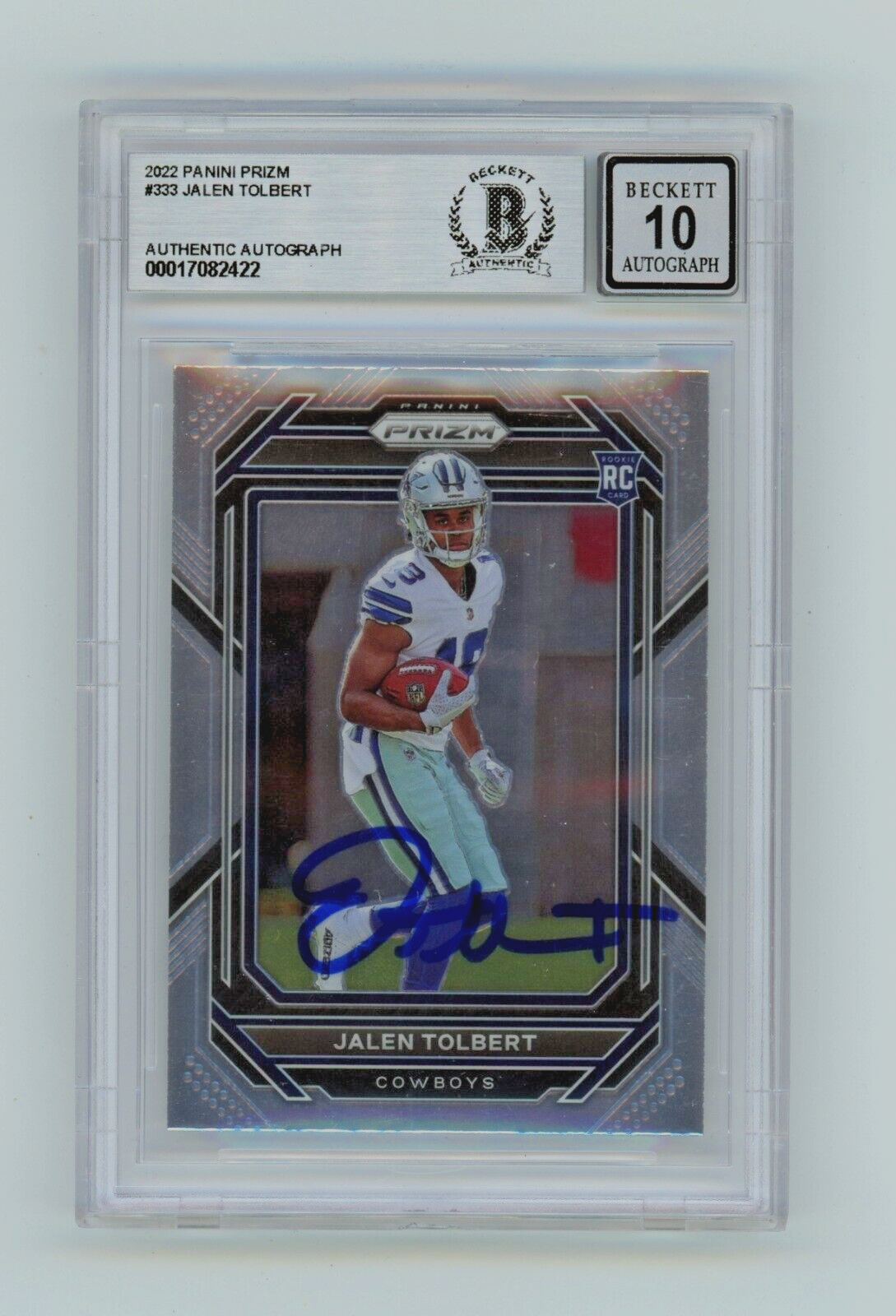 Jalen Tolbert 2022 Panini Prizm #333 Rookie RC Signed Beckett BAS BGS 10 Auto-Powers Sports Memorabilia
