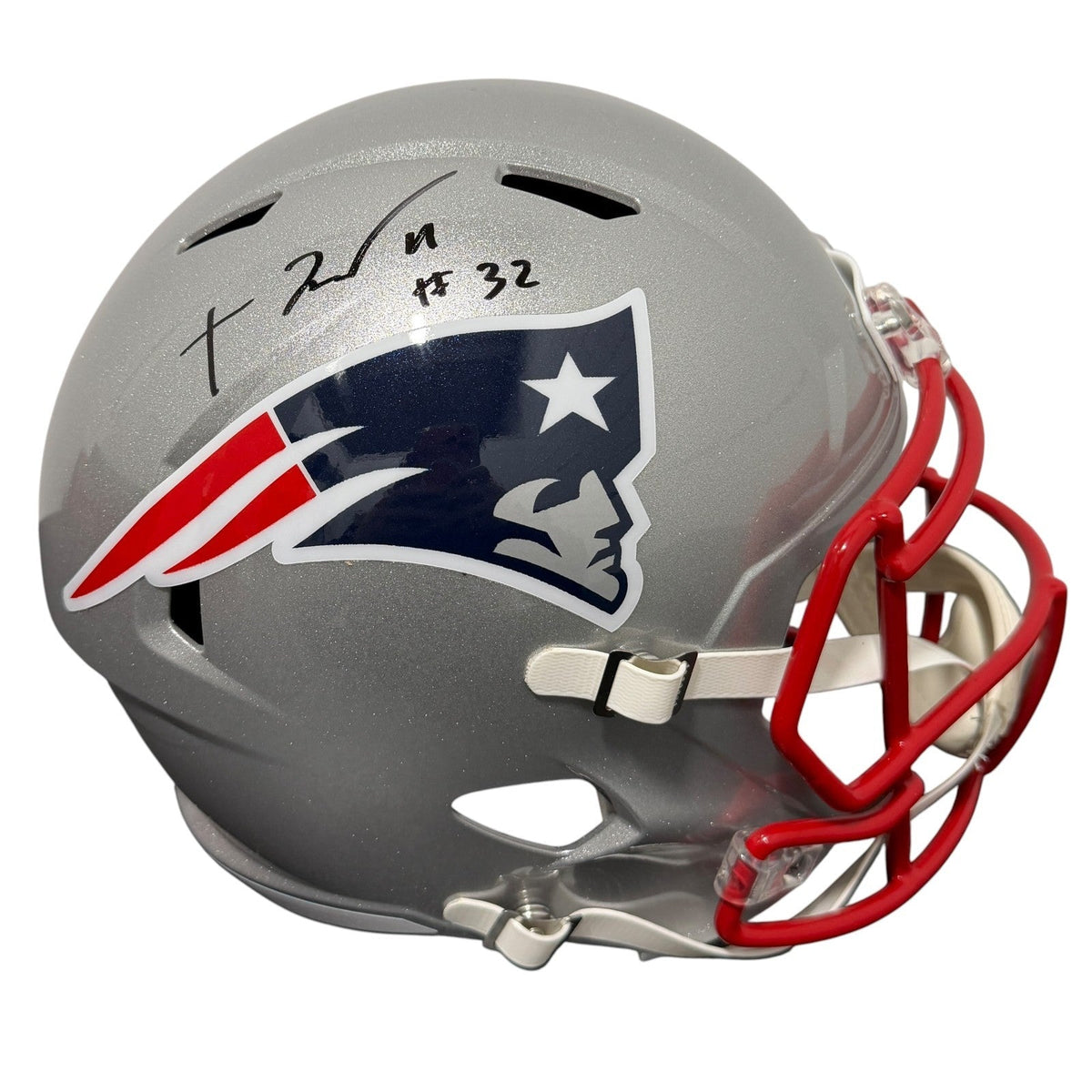 TreVeyon Henderson Signed Patriots Speed FS Full Size Helmet JSA Witness Authenticated-Powers Sports Memorabilia