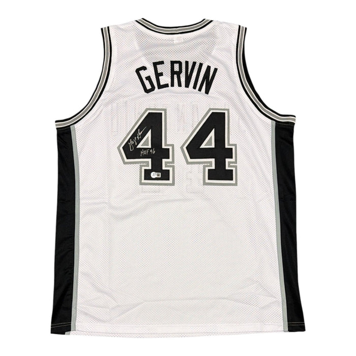 George Gervin Signed Custom Jersey w/ HOF 96 Beckett W Beckett Authenticated-Powers Sports Memorabilia