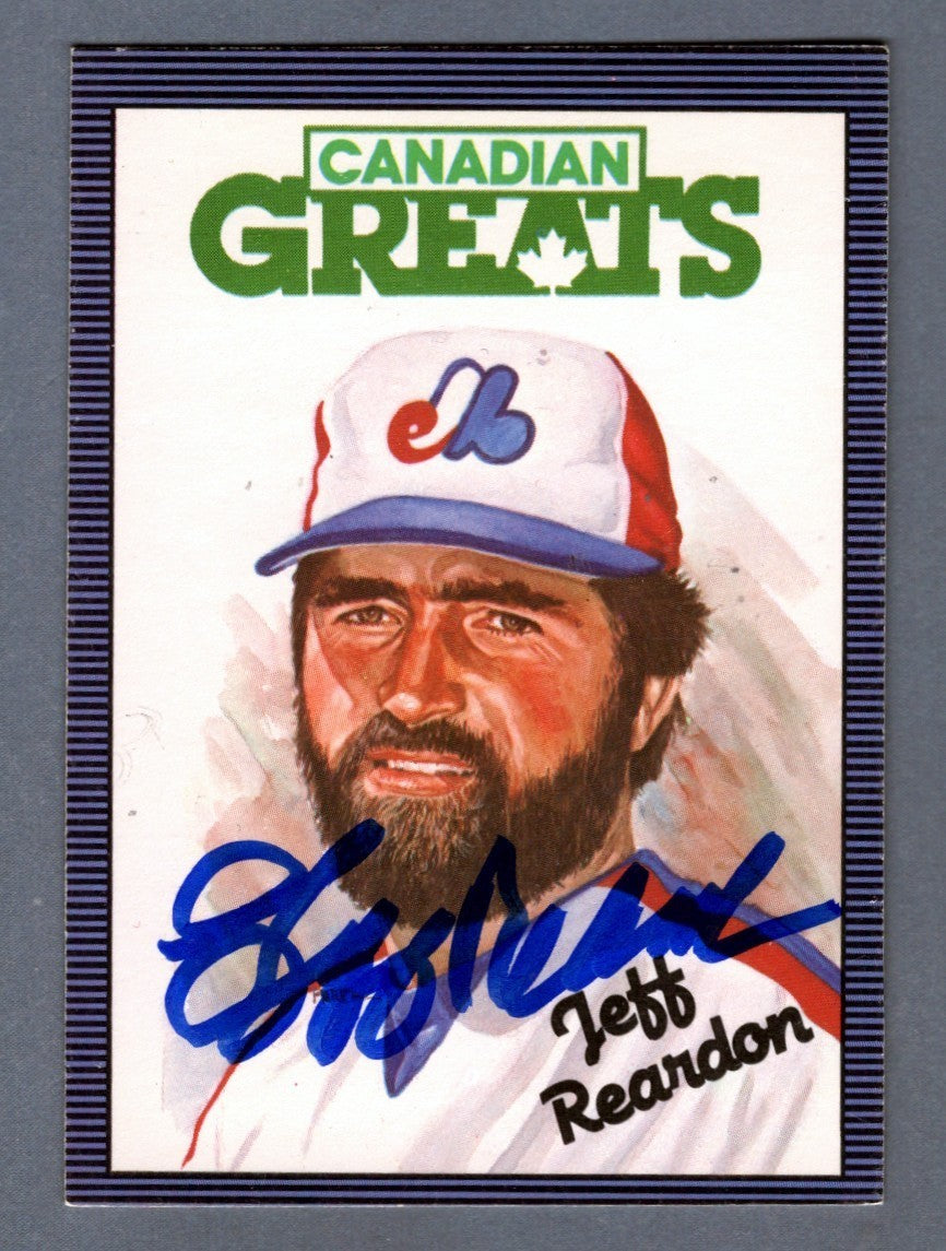 Jeff Reardon Signed 1986 Leaf Canadian Greats #214 LSCM Authenticated Expos-Powers Sports Memorabilia