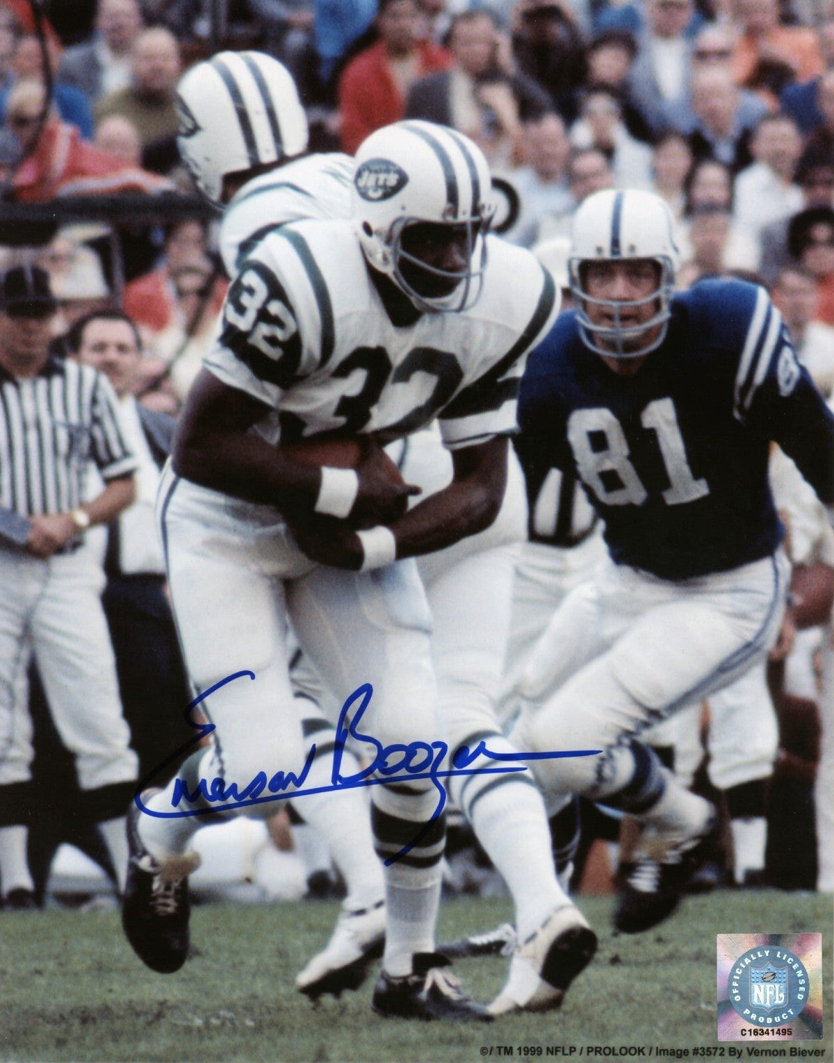 Emerson Boozer Signed Autographed New York Jets 8x10 Photo LSCM COA-Powers Sports Memorabilia