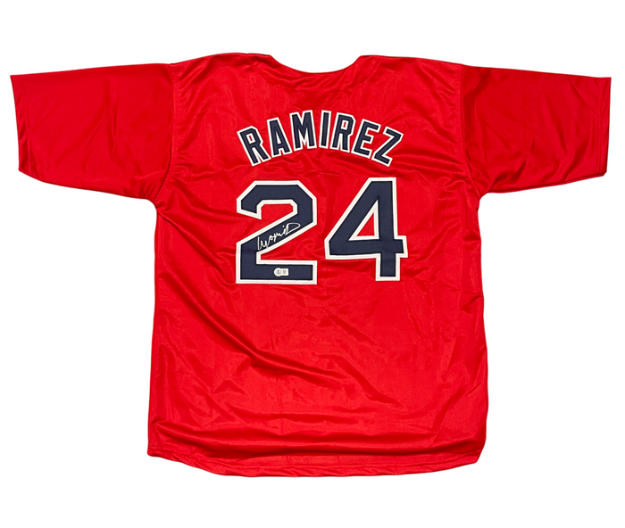 Manny Ramirez Signed Boston Red Sox Custom Red Jersey Beckett Witness BAS COA-Powers Sports Memorabilia
