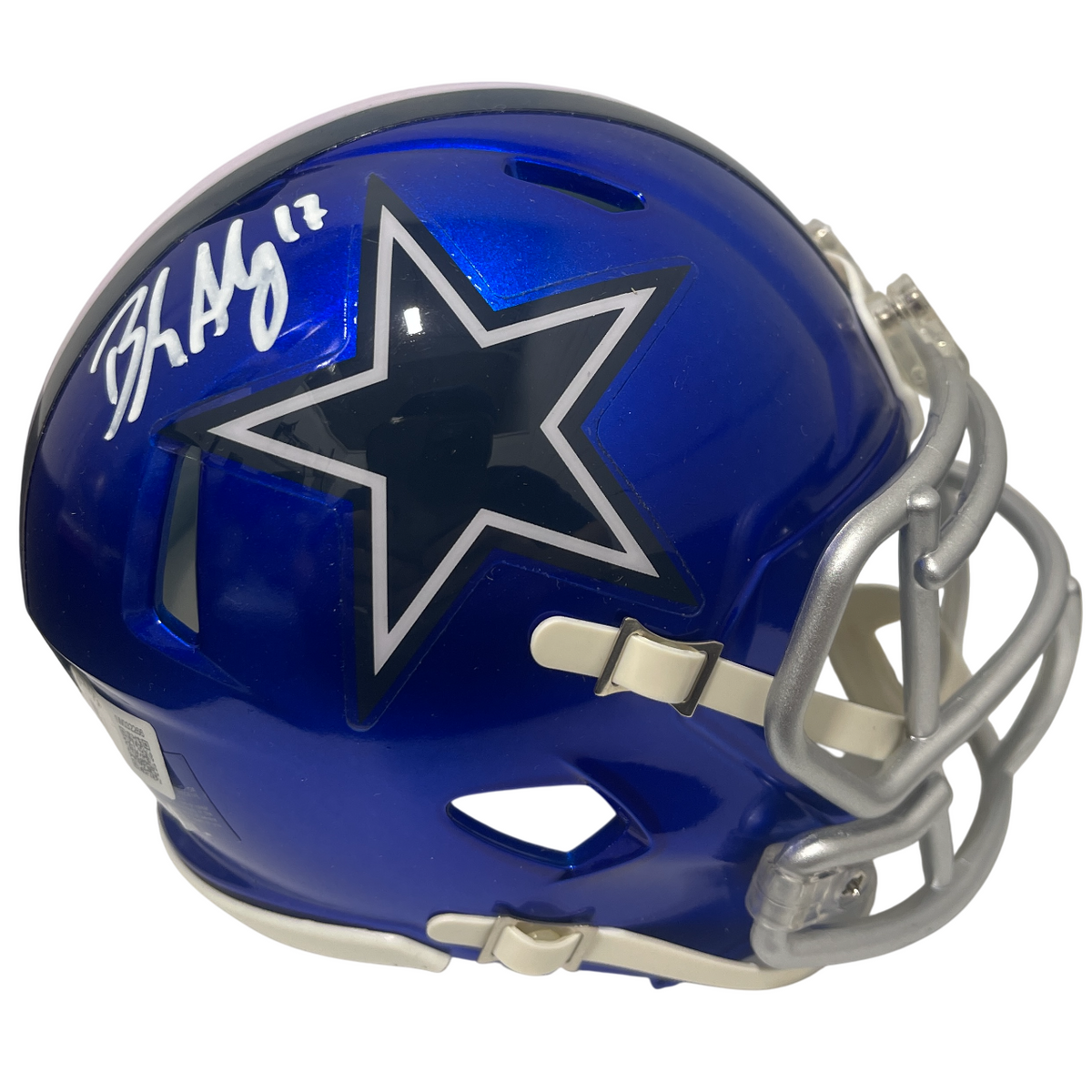 Brandon Aubrey Signed Dallas Cowboys Flash Mini Helmet Beckett Witness Authenticated-Powers Sports Memorabilia