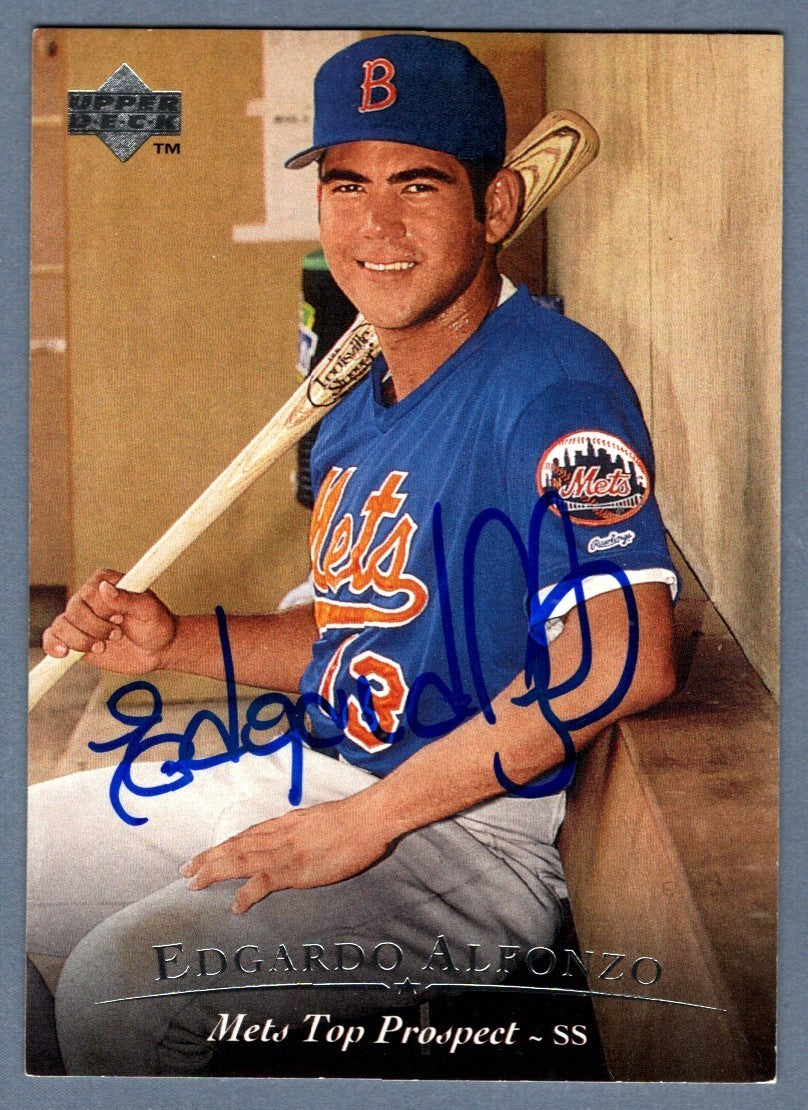 Edgardo Alfonzo Signed Autographed 1994 Upper Deck #49 Rookie RC LSCM COA Mets-Powers Sports Memorabilia