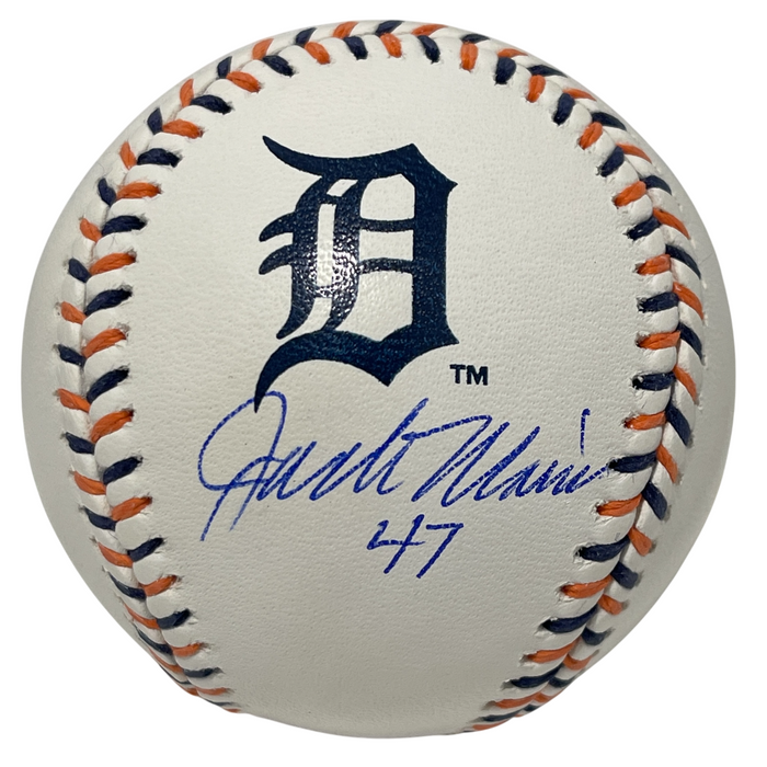 Jack Morris Signed Tigers Logo ROMLB Baseball w/ #47 Beckett Witness Authenticated-Powers Sports Memorabilia