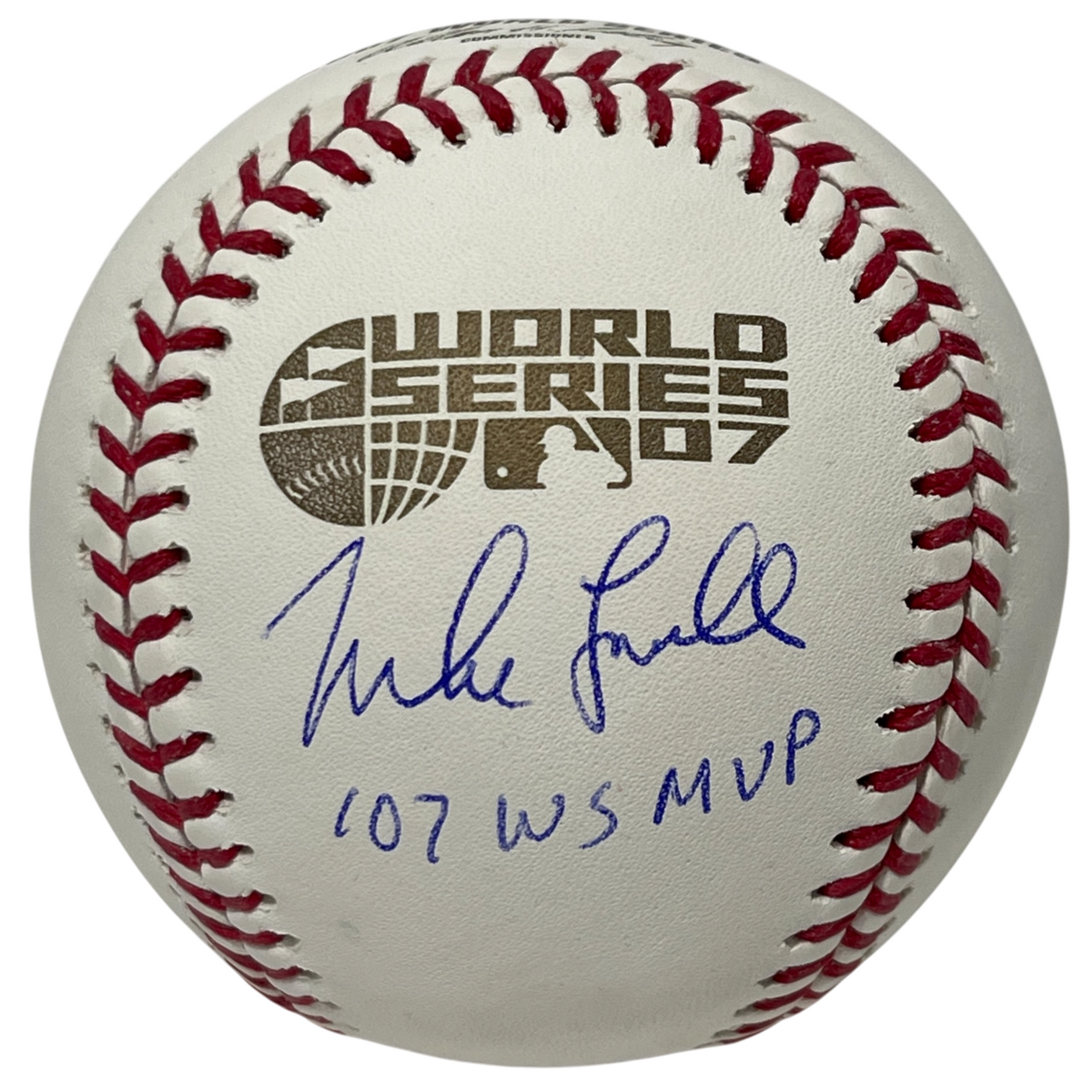 Mike Lowell Signed 2007 WS ROMLB Baseball w/ 07 WS MVP Beckett Witness Authenticated-Powers Sports Memorabilia