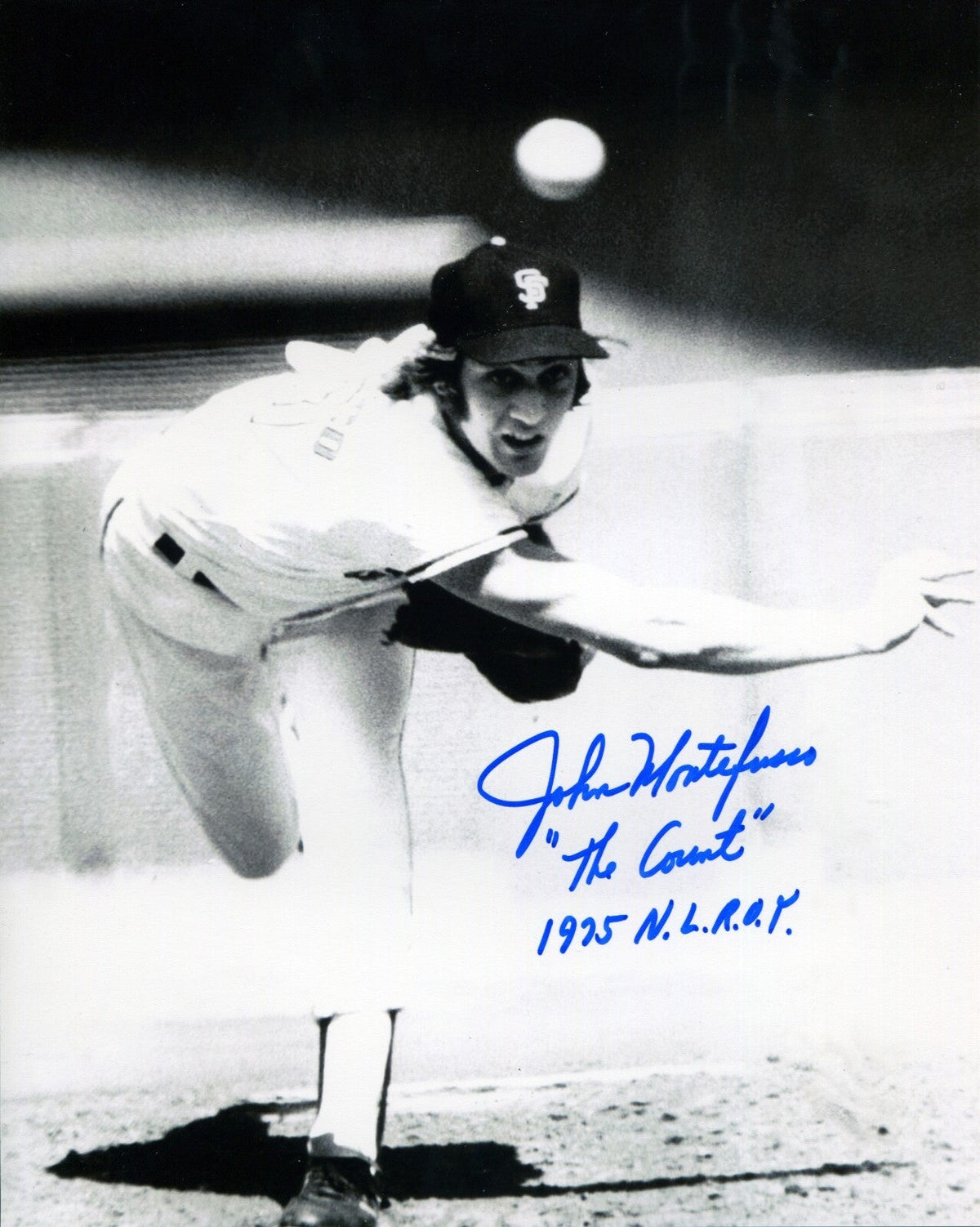John Montefusco Signed Giants 8x10 Photo w/ The Count + 1975 NL Roy LSCM Authenticated #1-Powers Sports Memorabilia