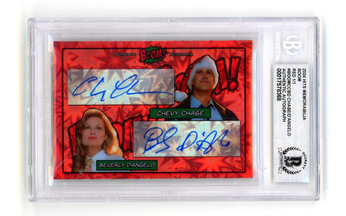 Chevy Chase Beverly D'Angelo 2024 Hits Memorabilia BOOM Red 1/1 Signed BGS Auto-Powers Sports Memorabilia