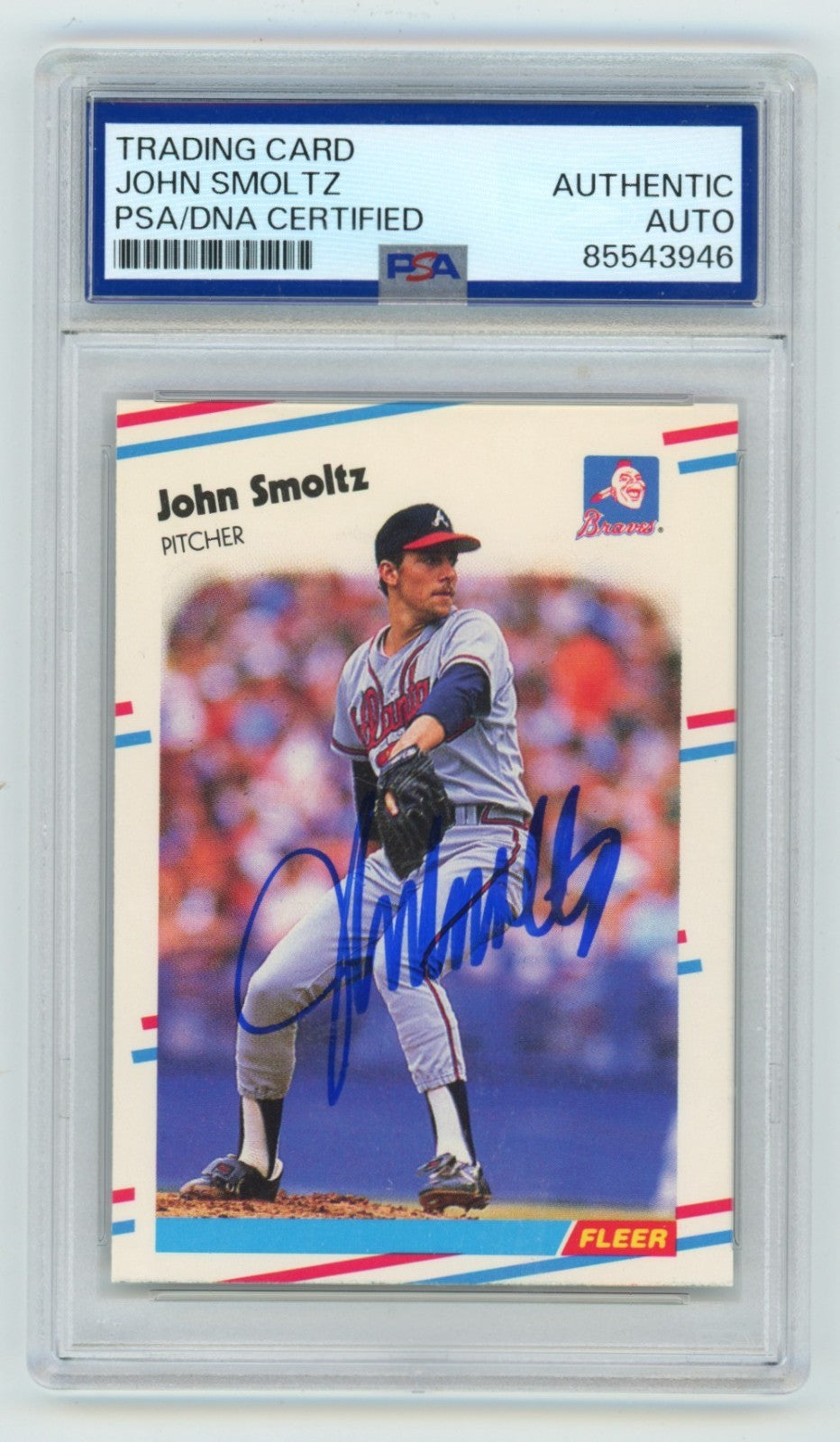 John Smoltz 1988 Fleer Update #U-74 Signed Rookie RC PSA/DNA Authenticated Braves-Powers Sports Memorabilia