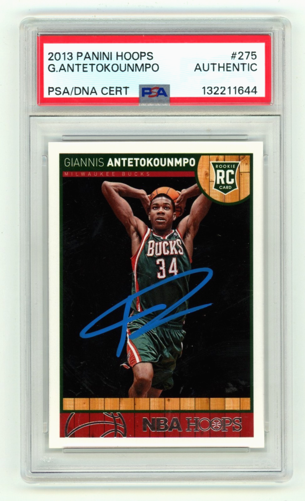Giannis Antetokounmpo 2013-14 Panini NBA Hoops #275 Signed Rookie RC PSA Auto-Powers Sports Memorabilia